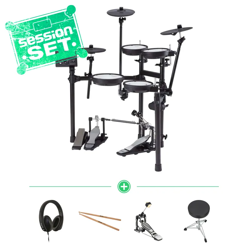 Begrenztes Angebot Roland TD-07DMK E-Drum Set Komplettpaket inkl. Kopfhörer, Drumsticks & Fußmaschine