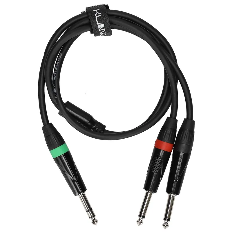 Preiswert Klang Y-Audiokabel, 1 Meter 6,3 mm Klinke, male, stereo/ 2 x 6,3mm Klinke, male, mono