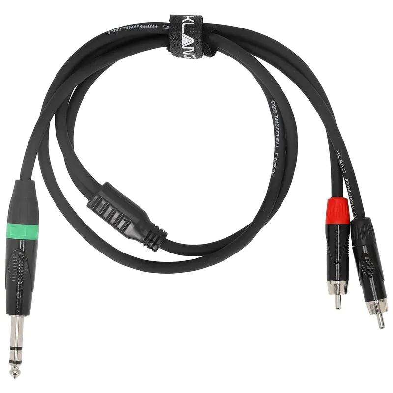 Begrenztes Angebot Klang Y-Audiokabel Pro, 1 Meter 6,3 mm Klinke, male, stereo/ 2 x Cinch male