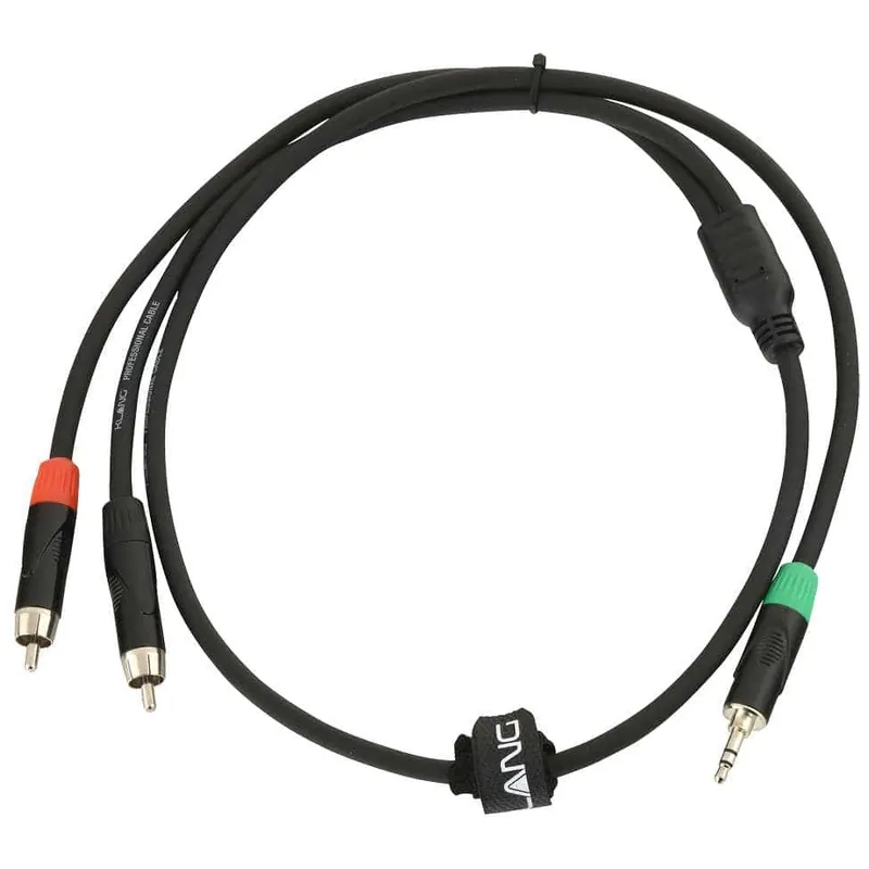 Sichere Zahlung Klang Y-Audiokabel, 1 Meter 3,5 mm Klinke, male, stereo - 2x Cinch, male