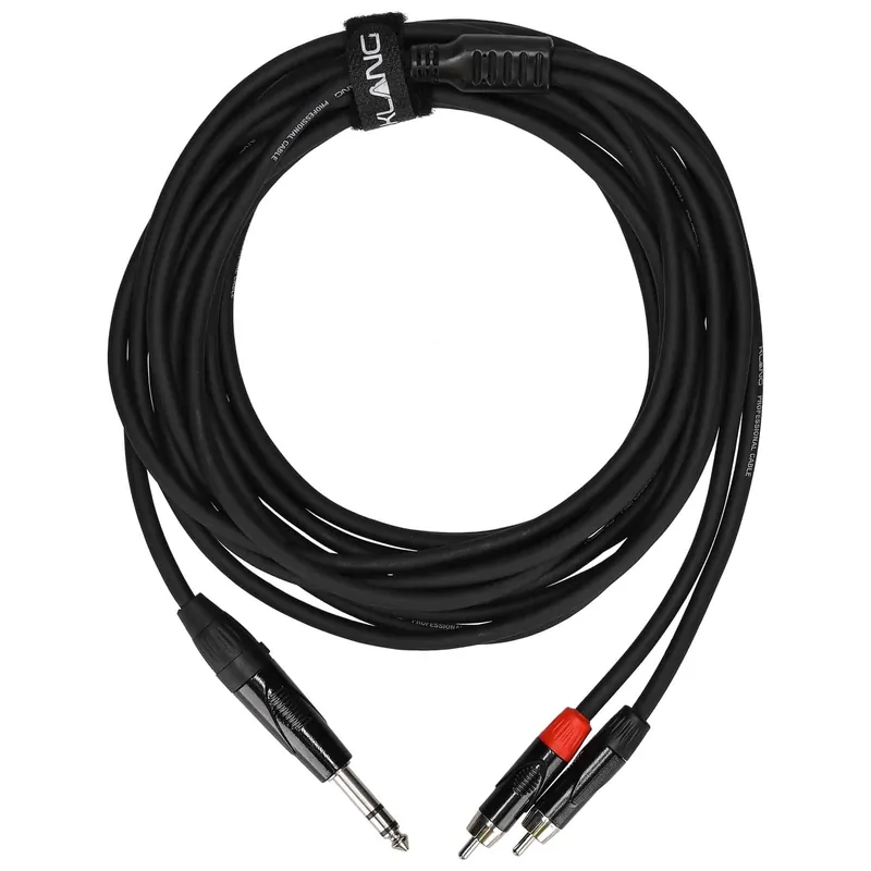 Letzte Chance Klang Y-Audiokabel Pro, 6 Meter 6,3 mm Klinke, male, stereo/ 2 x Cinch male