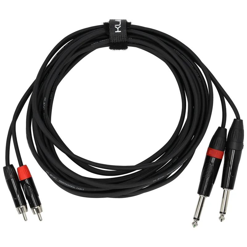 Markenprodukt Klang Twin Audiokabel, 6 Meter 2x Klinke, male, mono - 2x Cinch male