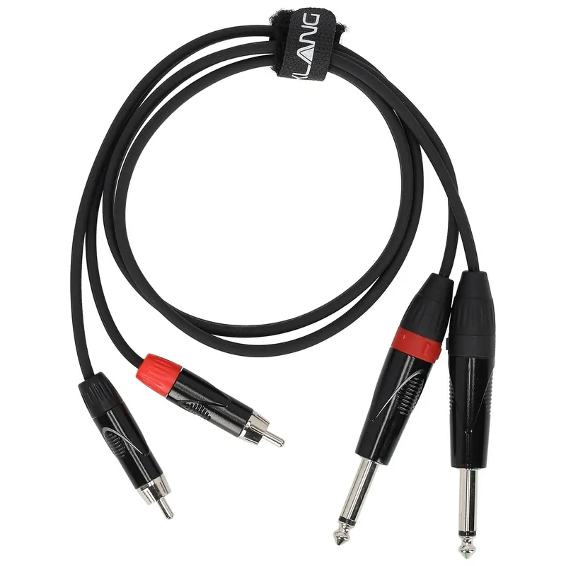 Klang Twin Audiokabel, 1 Meter 2x Klinke, male, mono - 2x Cinch male Ausverkauf