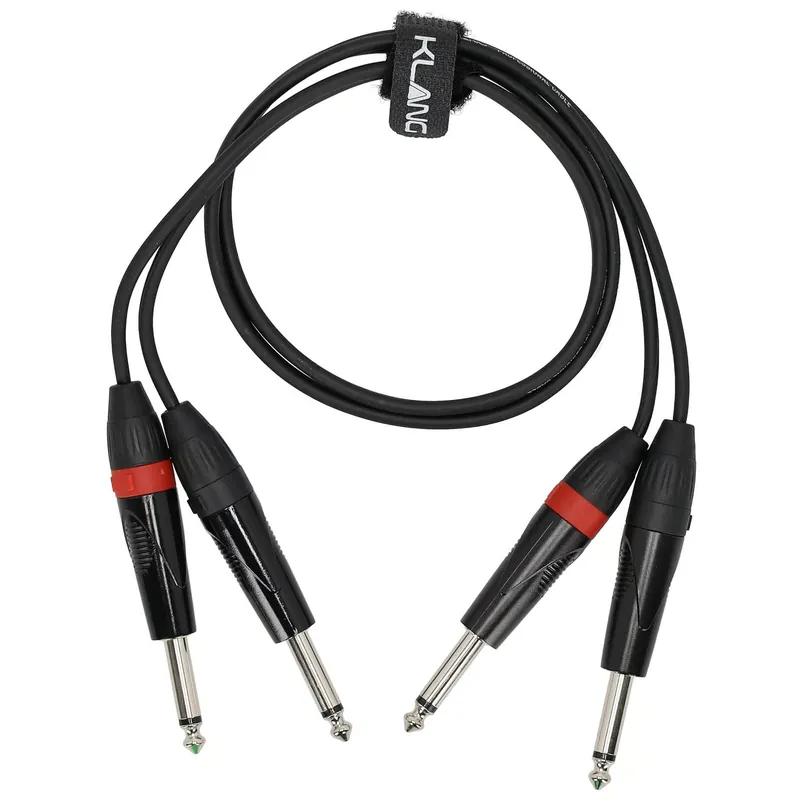 Klang Twin Audiokabel, 1 Meter 2x 6,3 mm Klinke, male, mono - 2x 6,3mm Klinke, male, mono Zertifiziert