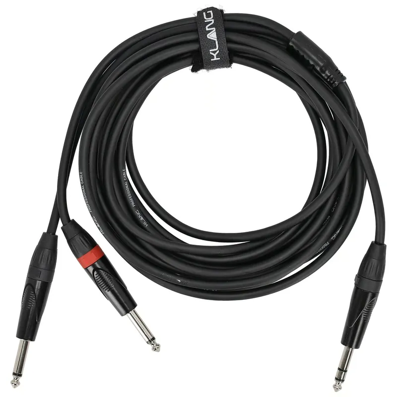 Schnäppchen Klang Y-Audiokabel, 6 Meter 6,3 mm Klinke, ma... B-Ware stereo/ 2 x 6,3mm Klinke, male, mono