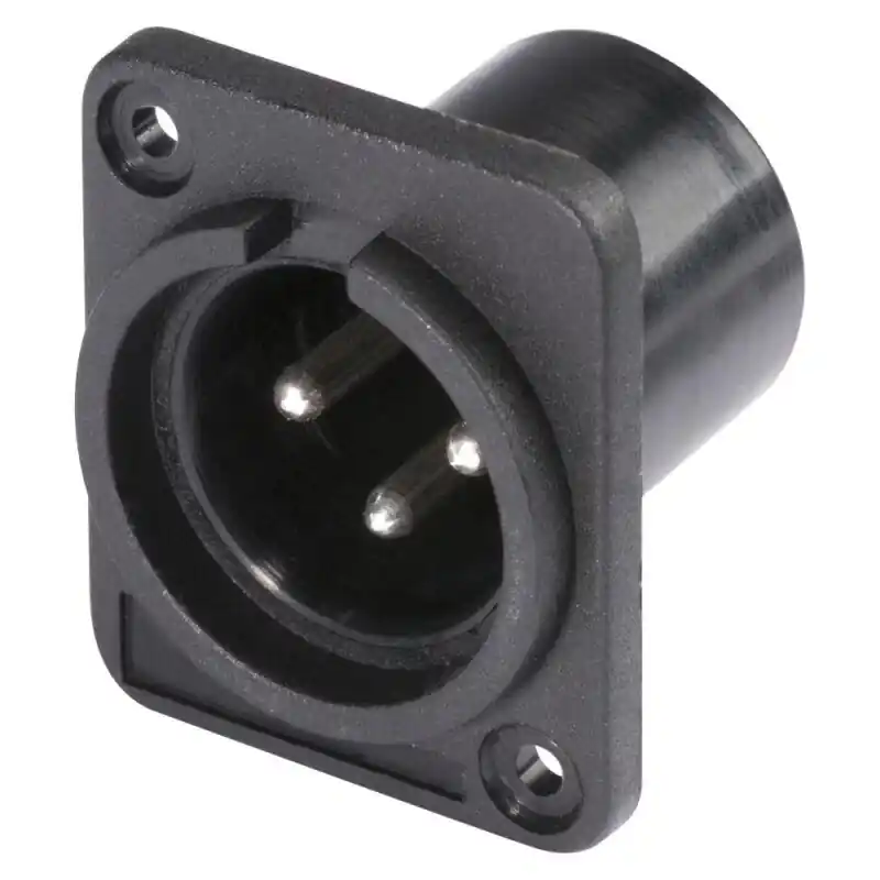 HICON CONNECTORS HICON XLR, 3-pol , Kunststoff-, Löttechnik-Einbaustecker, versilberte(r) Kontakt(e), Type D, schwarz Kostenloser Rückversand