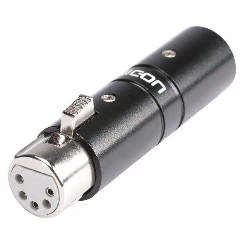 HICON CONNECTORS HICON Adapter | XLR 3-pol male/XLR 5-pol female gerade, schwarz Nur Für Kurze Zeit