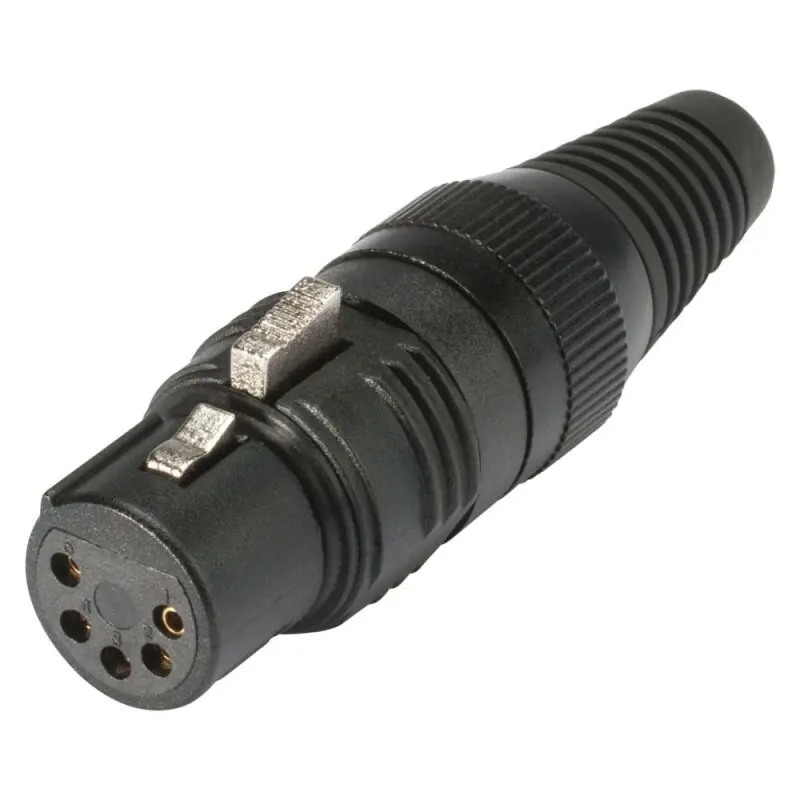 HICON CONNECTORS HICON XLR, 5-pol , Metall-, Löttechnik-Kabelbuchse, vergoldete(r) Kontakt(e), gerade, schwarz Sofort Bestellen