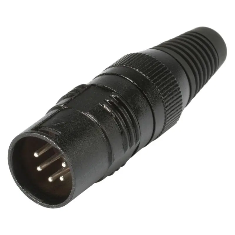 Günstig HICON CONNECTORS HICON XLR, 5-pol , Metall-, Löttechnik-Kabelstecker, versilberte(r) Kontakt(e), gerade, schwarz
