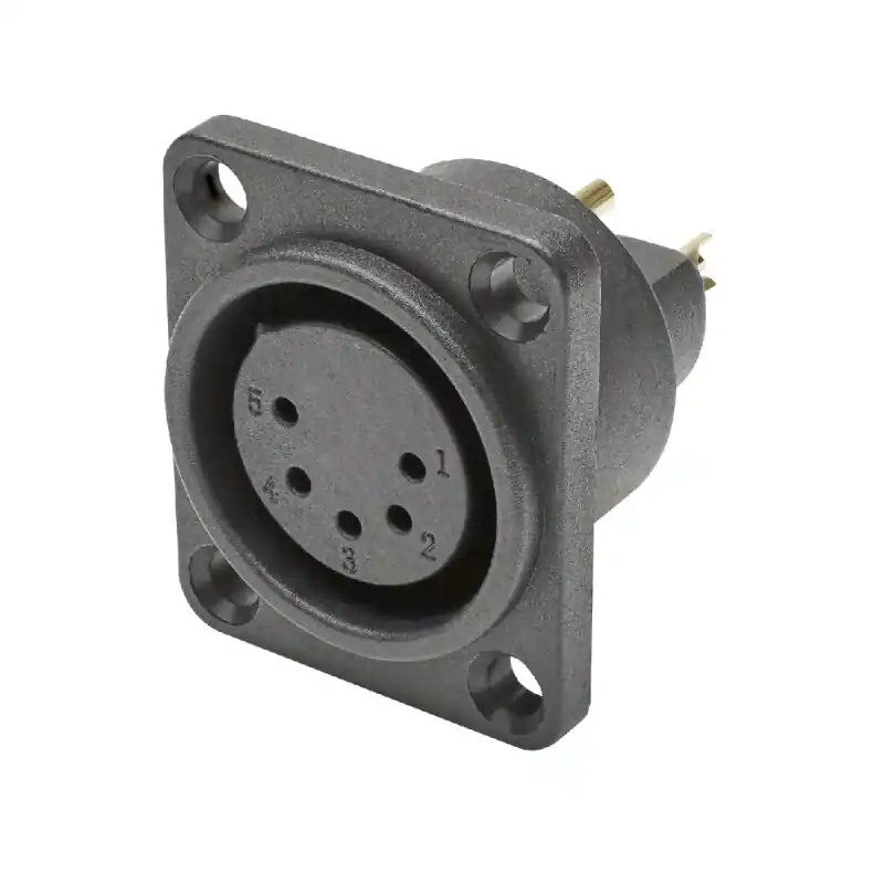 HICON CONNECTORS HICON XLR, Wasserdicht und staubgeschützt nach IP54 im gesteckten Zustand , 5-pol , Polyamid-Einbaubuchse, vergoldete(r) Kontakt(e), gerade Direkt Vom Hersteller
