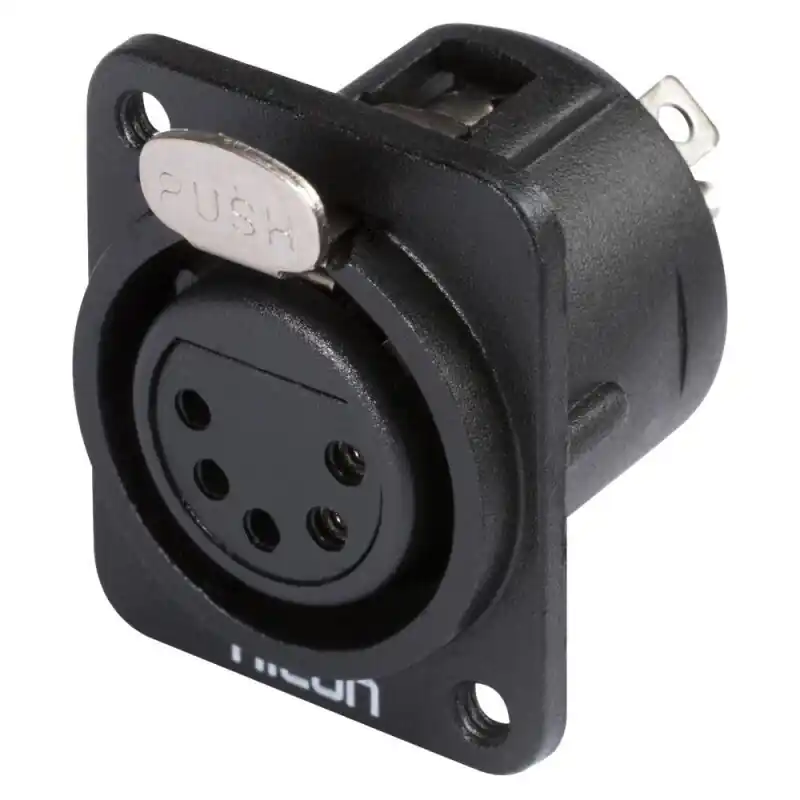 Versand Am Gleichen Tag HICON CONNECTORS HICON XLR, 5-pol , Metall-, Löttechnik-Einbaubuchse, versilberte(r) Kontakt(e), Type D M3, schwarz