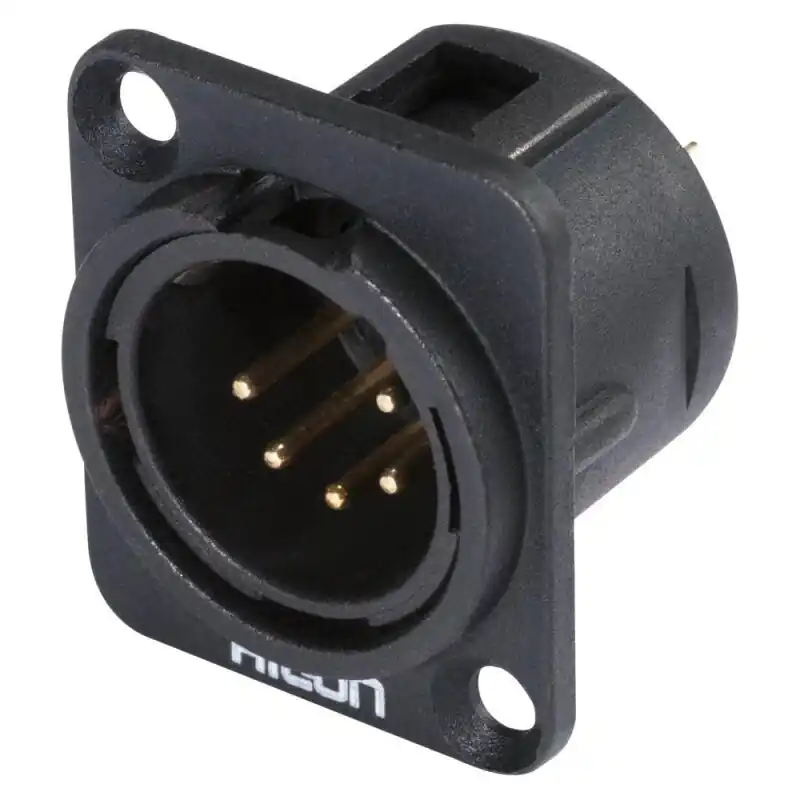 HICON CONNECTORS HICON XLR, 5-pol , Metall-, Löttechnik-Einbaustecker, vergoldete(r) Kontakt(e), Type D, schwarz Günstig