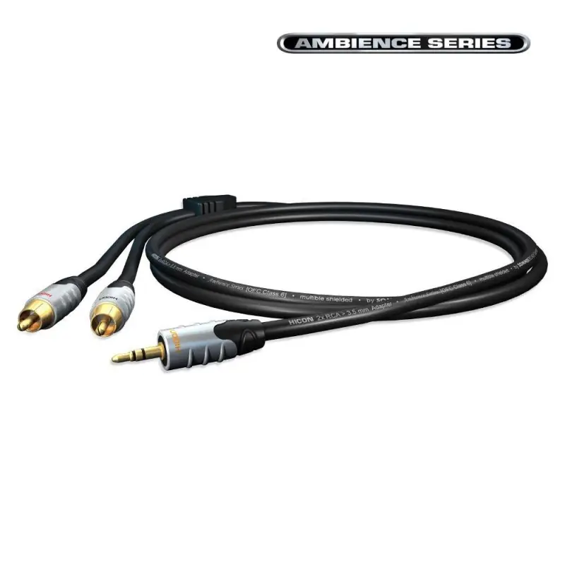Preisreduziert HICON HIFI&HOME Adapterkabel, Y-Kabel RCA / MiniJack, 2 x | RCA-Cinch / Miniklinke, HICON 5,00m