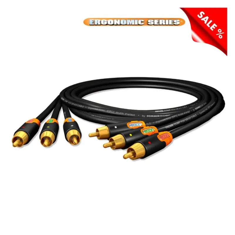Kostenloser Versand HICON HIFI&HOME YUV-Kabel YUV / Component, 3 x | Cinch / Cinch, HICON 5,00m