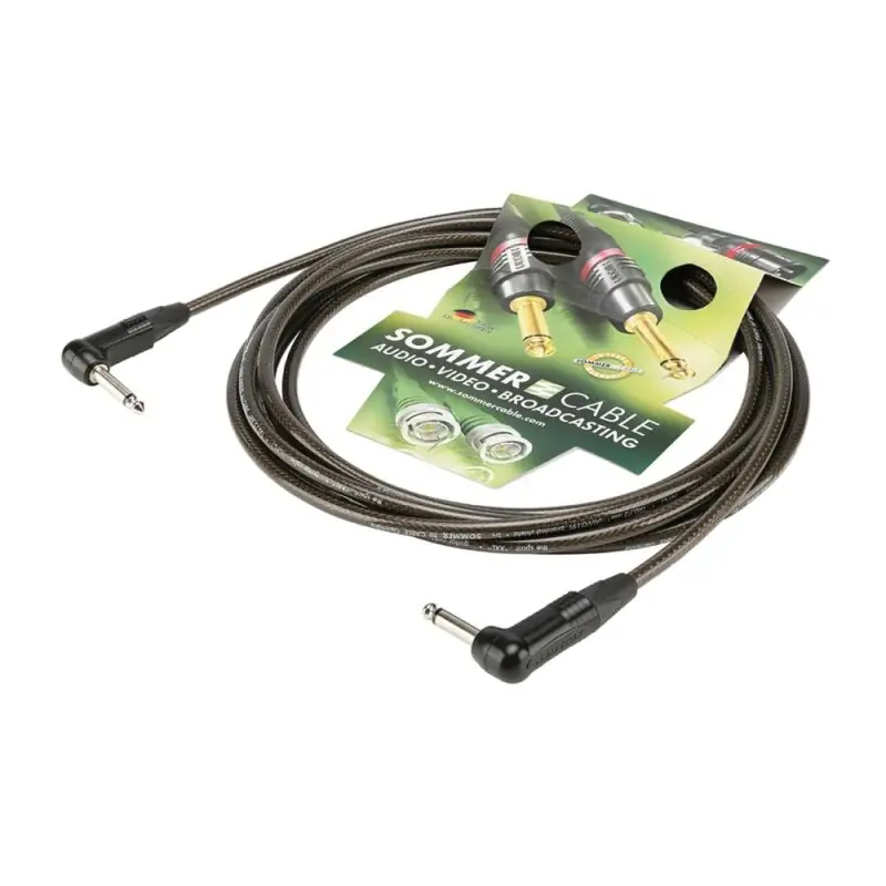 SOMMER CABLE Instrumentenkabel SC-Spirit XXL, 1 x 0,75 mm² | Klinke / Klinke 90?, NEUTRIK 15,00m Garantierte Lieferung