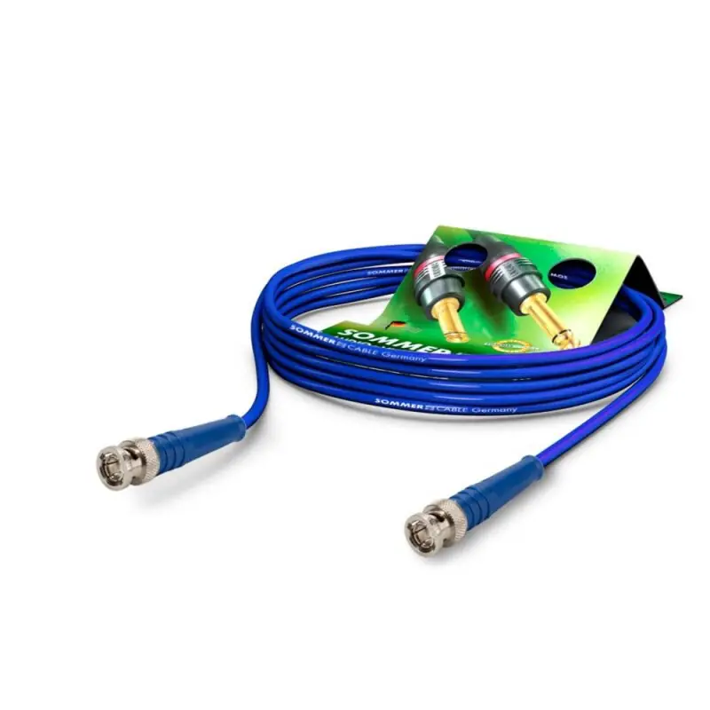 Sichere Zahlung SOMMER CABLE Video-Patchkabel HD-SDI (HDTV) SC-Vector 0.8/3.7, 1 x 0,80 mm² | BNC / BNC, HICON 5,00m | blau | blau