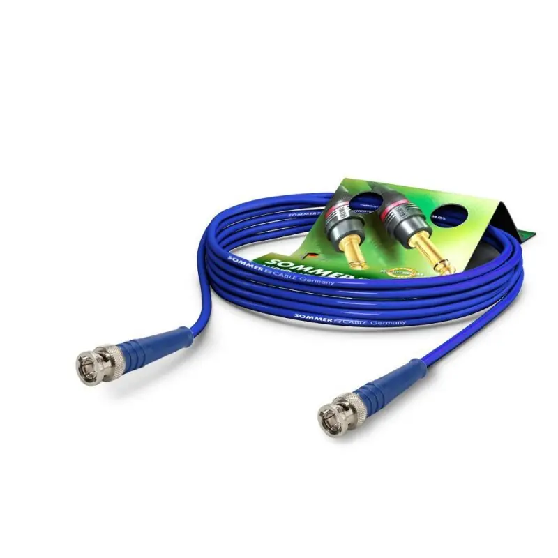 Neue Kollektion SOMMER CABLE Video-Patchkabel HD-SDI (HDTV) SC-Vector 0.8/3.7, 1 x 0,50 mm² | BNC / BNC, DAMAR & HAGEN 0,50m | blau | blau