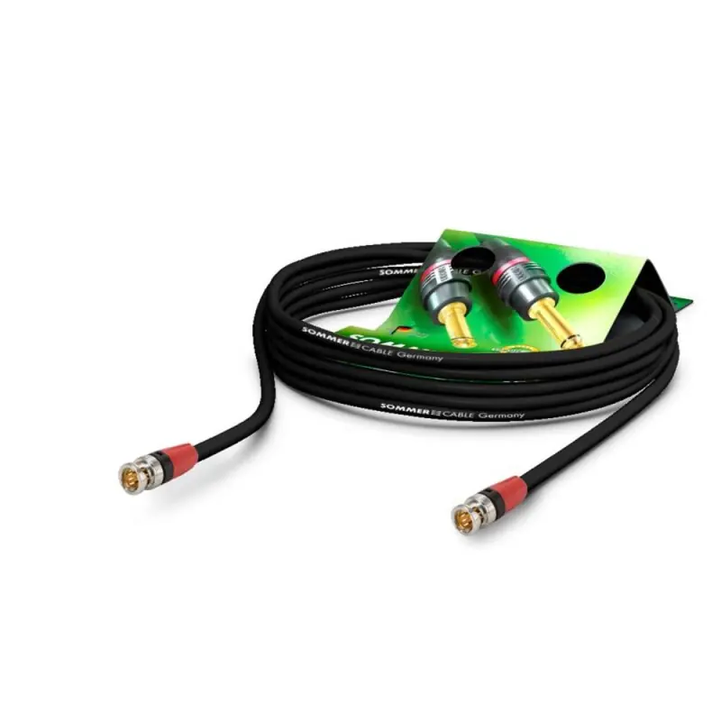 Ausverkauf SOMMER CABLE Video-Patchkabel HD-SDI (HDTV) SC-Vector 0.8/3.7, 1 x 0,80 mm² | BNC / BNC, NEUTRIK 1,00m | schwarz | rot