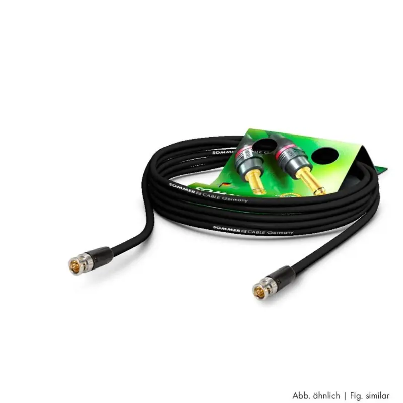 Bestseller SOMMER CABLE Video-Patchkabel HD-SDI (HDTV) SC-Vector 0.8/3.7, 1 x 0,80 mm² | BNC / BNC, NEUTRIK 10,00m | blau | gelb