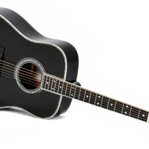 Finale Aktion SIGMA GUITARS DT-42 Nashville Dreadnought Elektro-Akustik-Gitarre inkl. Softcase, schwarz