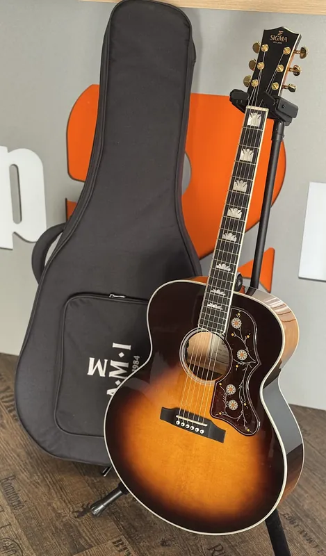 SIGMA GUITARS GJA-SG200 Belly Jumbo Elektro-Akustik-Gitarre inkl. Softcase, sunburst Ausverkauf