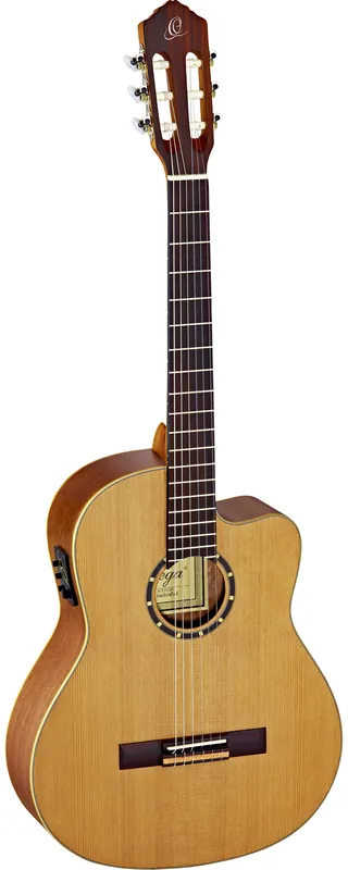 ORTEGA RCE131SN Small Neck Nylon Elektro-Akustik-Gitarre 4/4 inkl. Gigbag, natur Nur Für Kurze Zeit