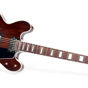 Preiswert SIGMA GUITARS HBW-102H-DS Semi-Hollow E-Gitarre inkl. Koffer, dark stain