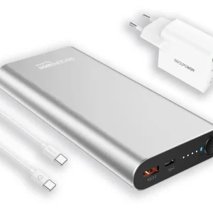 Kostenfreie Lieferung ULTRON PB-20000PD Pro PowerPack RealPower Silver Powerbank 20.000 mAh Mobiles Ladegerät