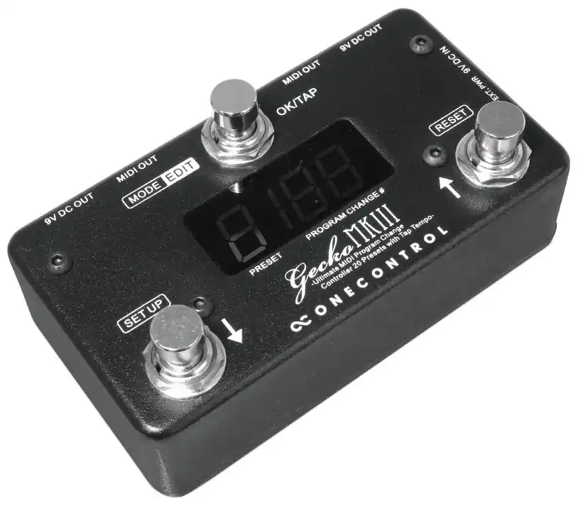 ONE CONTROL Gecko MKIII Programmierbarer MIDI Controller / Tap Tempo Beliebt