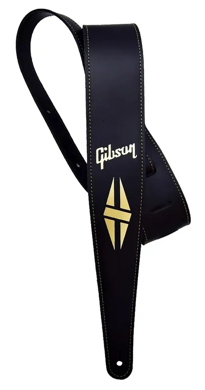 Preiswert GIBSON ASSD-BLK The Split-Diamond Leder-Gitarrengurt (57mm), schwarz