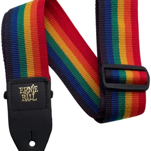 ERNIE BALL 4044 Polypro Nylon Gitarrengurt (50mm), regenbogenfarben Zertifiziert