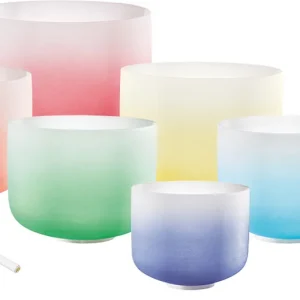 Top-Angebot MEINL CSBCSETCHA Sonic Energy Crystal Singing Bowl Kristallklangschalenset color-frosted, Chakra Set