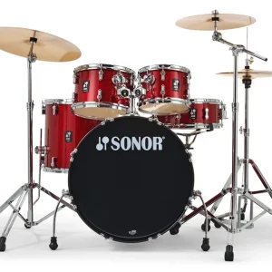 Aktuell SONOR AQX Studio Set RMS Schlagzeug + Hardware, red moon sparkle