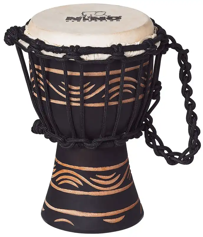 Markenprodukt MEINL NINO-ADJ4-XXS Xtra Xtra small Moon Rhythm Mahagoni Djembe, schwarz