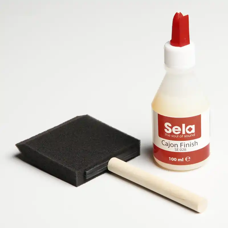 Markenprodukt SELA SE 028 Cajon Finish Set Pinsel und Cajonlack