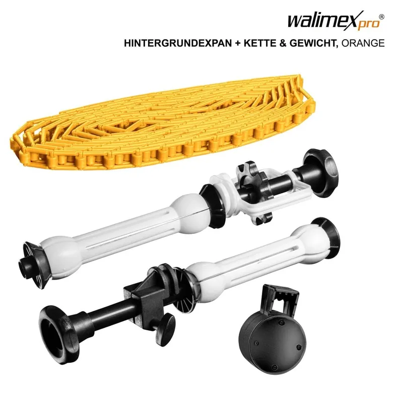 Must-Have walimex Hintergrundexpan + Kette & Gewicht, orange
