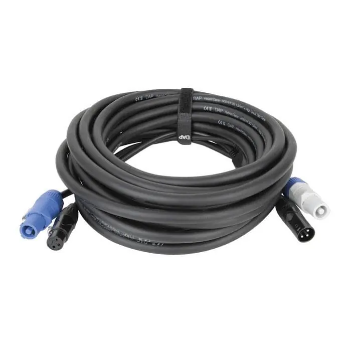 DAP FP20 Hybrid Cable - Power Pro & 3-pin XLR - DMX / Power - 15 m - schwarze Ummantelung Preisknaller