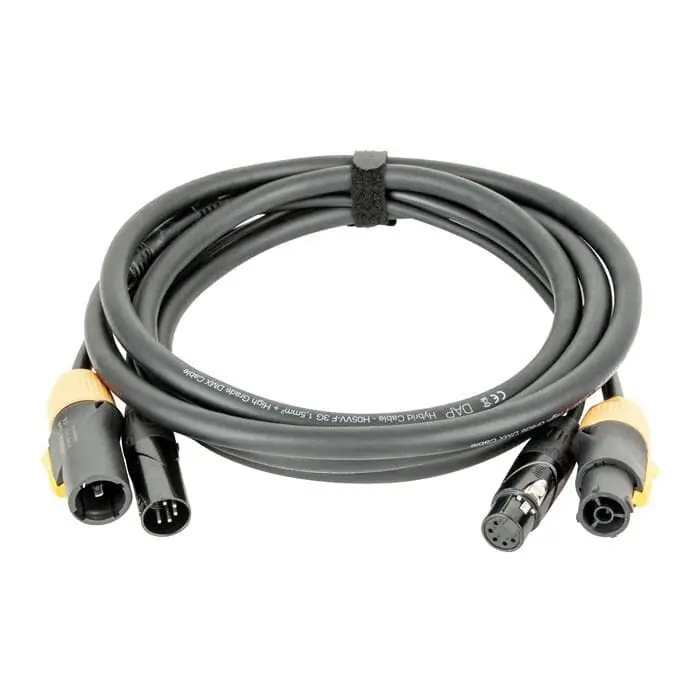 Wochenendangebot DAP FP23 Hybrid Cable - Power Pro True & 5-pin XLR - D MX / Power - 1,5 m - schwarze Ummantelung