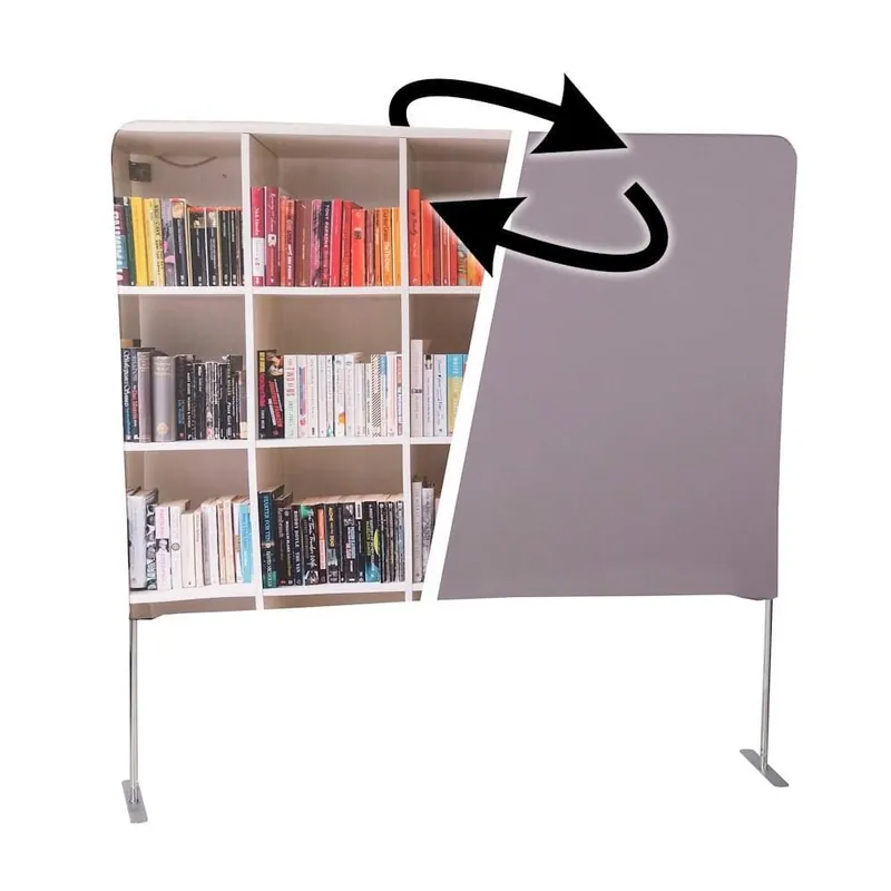 Ausverkauf Manfrotto Videokonferenz Hintergrund, Grau/Bookcase