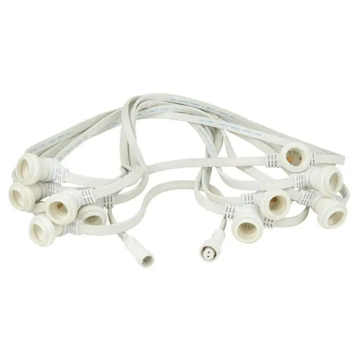 Solange Der Vorrat Reicht Showgear Festoon Light E27, 100 cm Abstand – Weiß – 20 m