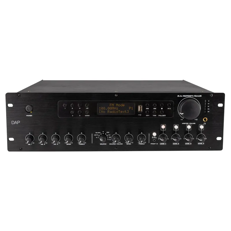 Kostenloser Versand DAP ZA-9250VDAB - 4-Zonen-Mischverstärker mit 250 W/100 V und anpassbarer Zonenlautstärke