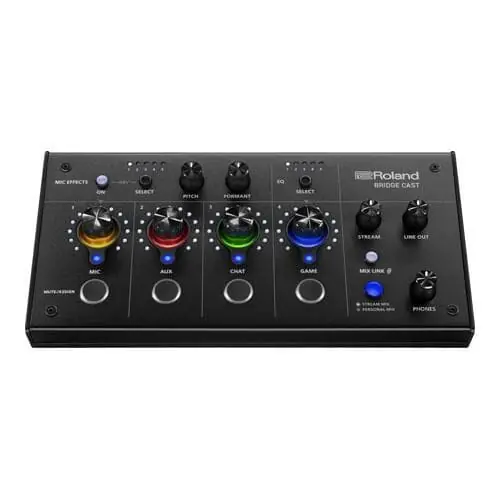 ROLAND BRIDGE CAST - All-In-One Audio-Streaming & Audio-Mixer für Gamer (parallele Soundmischungen - XLR-Mikrofonvorverstärker - Soundeffekte - Delay - USB-C - AUX-In) Highlight