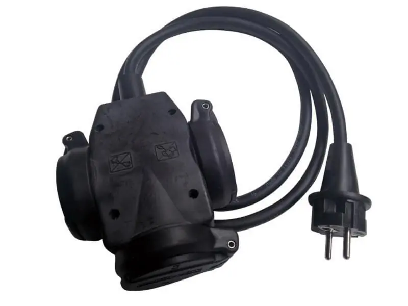 Ultralite Schutzkontaktkabel 3x1.5mm², 05m, mit 3-fach Verteiler Gummikuppl., konfektioniert, H07RN-F, IP44, mit Beschriftungstülle, Top-Seller