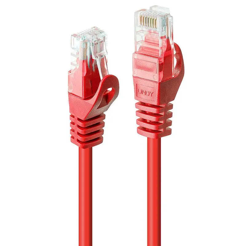 LINDY 48180 0.3m Cat.6 U/UTP Netzwerkkabel, rot - RJ45-Stecker, 250MHz, CCA, 26AWG Kracherpreis