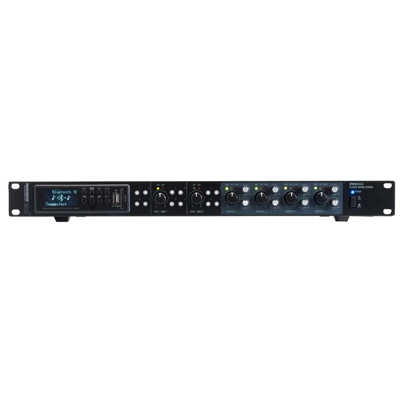 Audiophony PMX34 - Zonenmischpult 2 Eingänge/4 Ausgänge mit Multimedia-Player Billig