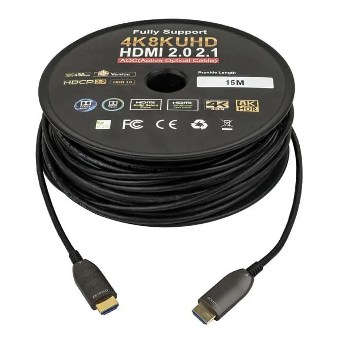 DAP HDMI 2.0 AOC 4K Glasfaserkabel, Vergoldet - UHD- 15 m Knallerangebot