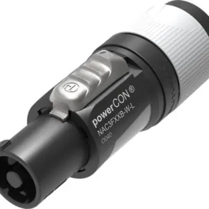 Neutrik NAC3FXXB-W-L, Verriegelbarer AC-Netzkabelstecker, kodiert und farbcodiert (grau) für Power-Out Bestpreis