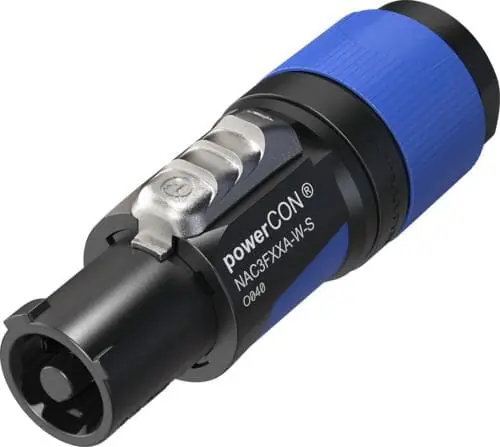 Neutrik NAC3FXXA-W-S, Verriegelbarer AC-Netzkabelstecker, kodiert und farbcodiert (blau) für Power-In Top-Seller