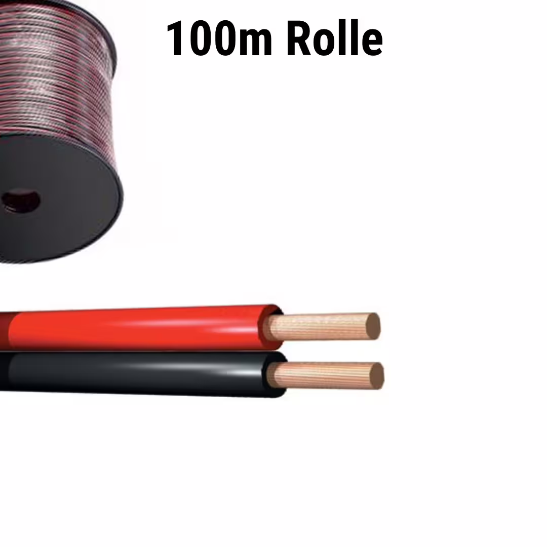 Highlight PD Connex Lautsprecherkabel Rot/Schwarz 2x1.5mm² 100M Rolle