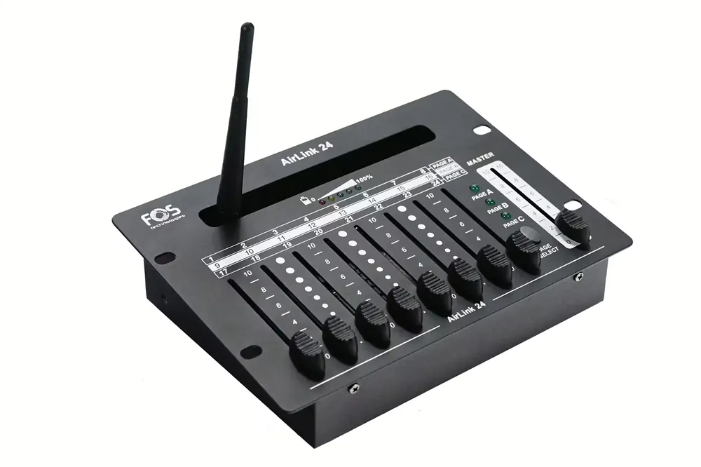 Geprüft FOS AirLink 24 W-DMX Mini-Lichtpult 24 Kanäle
